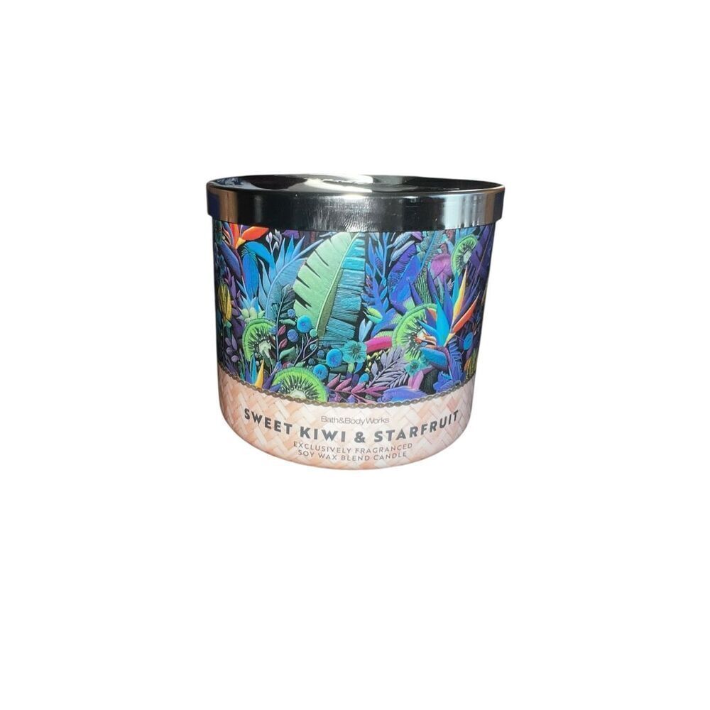 Bath & Body Works SWEET KIWI STARFRUIT 3 Wick Candle 14.5oz Brand New